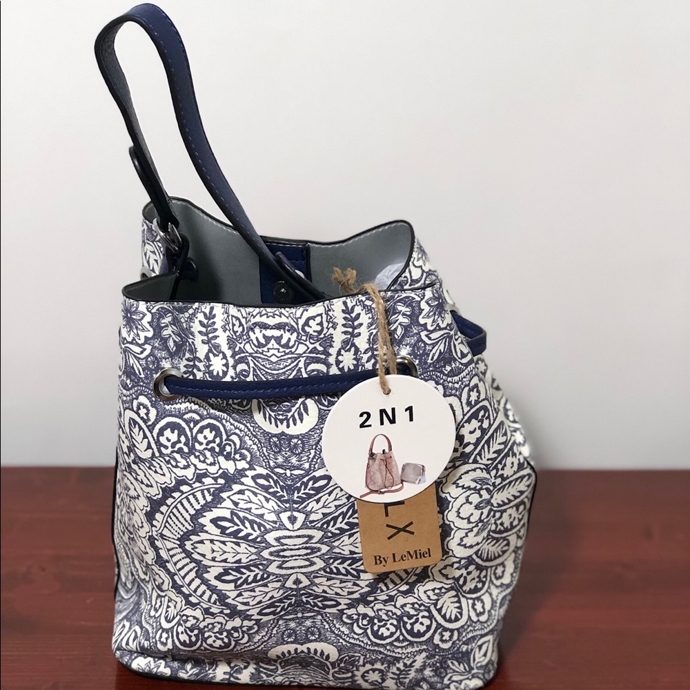 LeMiel Blue Paisley handbag vintage